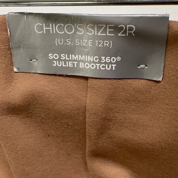 CHICO’S SO SLIMMING 360 BOOTCUT STRETCH PANTS TAN SIZE 12 NWT CHICOS SIZE 2 - Picture 6 of 6